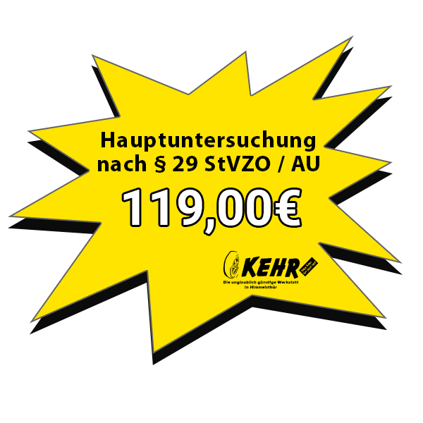 Angebot Hauptuntersuchung / HU / TÜV für 89,00 €